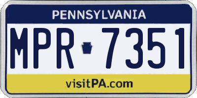 PA license plate MPR7351