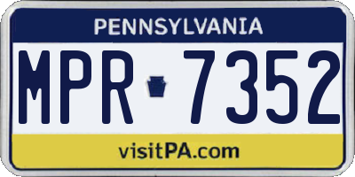 PA license plate MPR7352