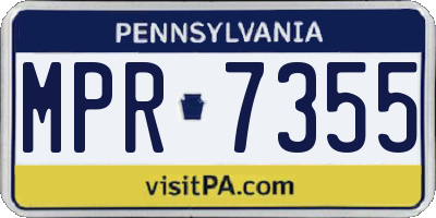 PA license plate MPR7355