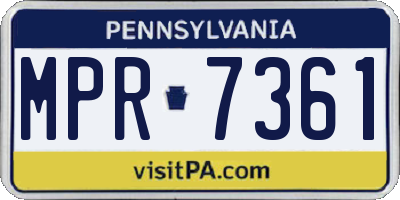 PA license plate MPR7361