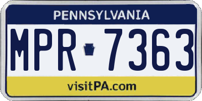 PA license plate MPR7363