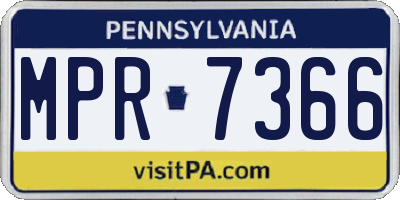 PA license plate MPR7366