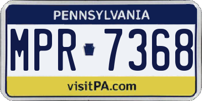 PA license plate MPR7368