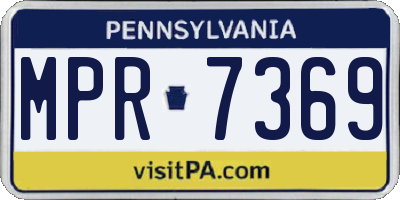 PA license plate MPR7369