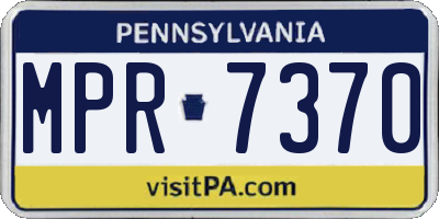PA license plate MPR7370