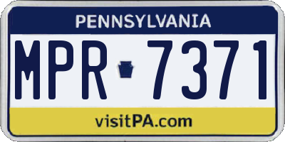 PA license plate MPR7371