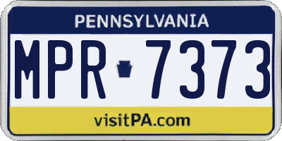 PA license plate MPR7373