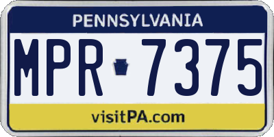 PA license plate MPR7375