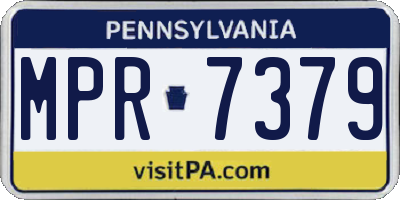 PA license plate MPR7379