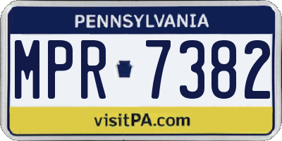 PA license plate MPR7382