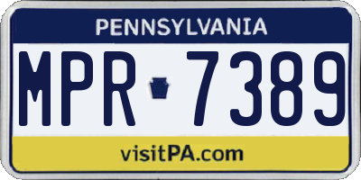 PA license plate MPR7389