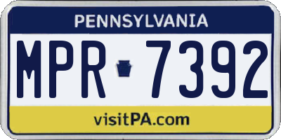 PA license plate MPR7392
