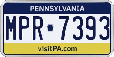 PA license plate MPR7393