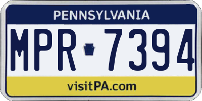 PA license plate MPR7394