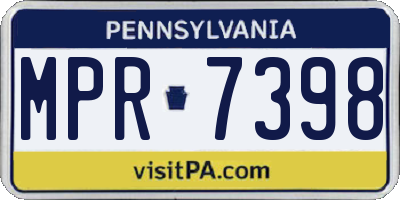 PA license plate MPR7398