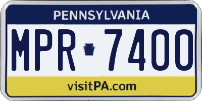 PA license plate MPR7400