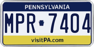 PA license plate MPR7404