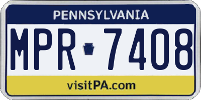 PA license plate MPR7408