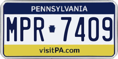 PA license plate MPR7409