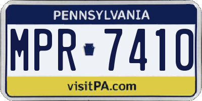 PA license plate MPR7410
