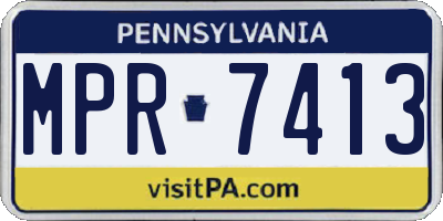 PA license plate MPR7413