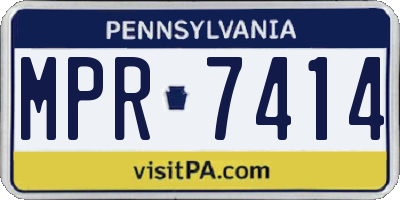 PA license plate MPR7414