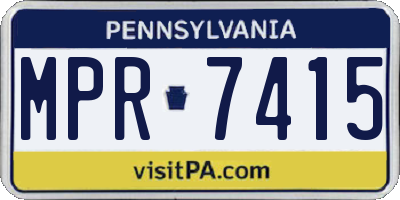 PA license plate MPR7415