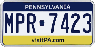 PA license plate MPR7423