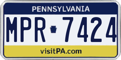 PA license plate MPR7424