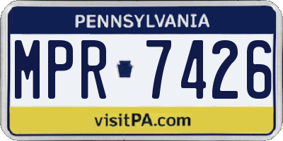 PA license plate MPR7426