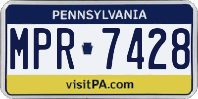 PA license plate MPR7428