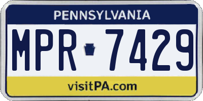 PA license plate MPR7429