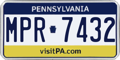 PA license plate MPR7432