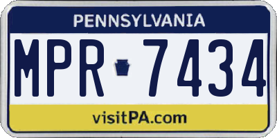 PA license plate MPR7434