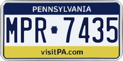 PA license plate MPR7435