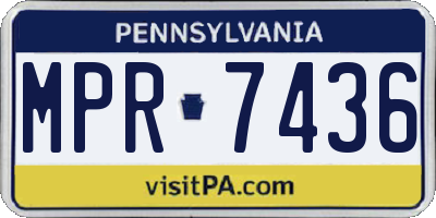 PA license plate MPR7436