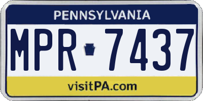 PA license plate MPR7437