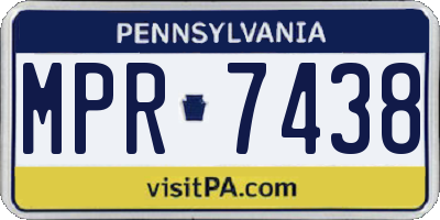 PA license plate MPR7438