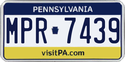 PA license plate MPR7439