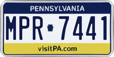 PA license plate MPR7441