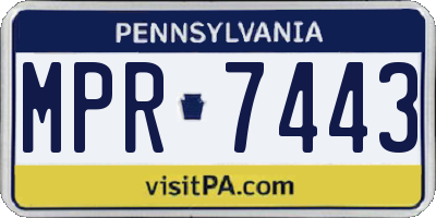 PA license plate MPR7443