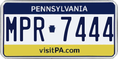 PA license plate MPR7444