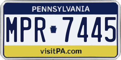 PA license plate MPR7445