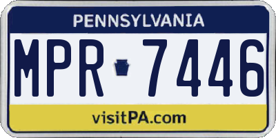 PA license plate MPR7446