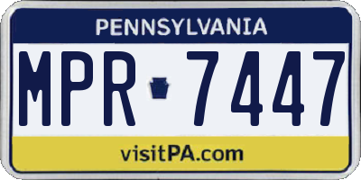PA license plate MPR7447