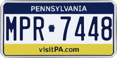 PA license plate MPR7448