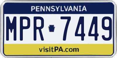 PA license plate MPR7449