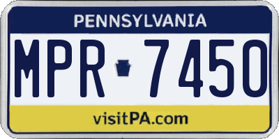 PA license plate MPR7450