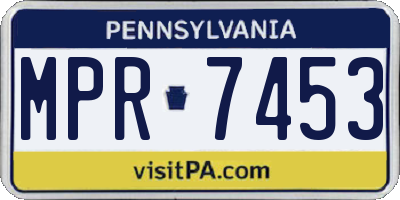 PA license plate MPR7453