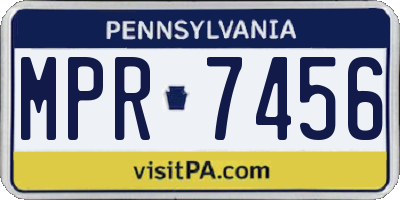 PA license plate MPR7456